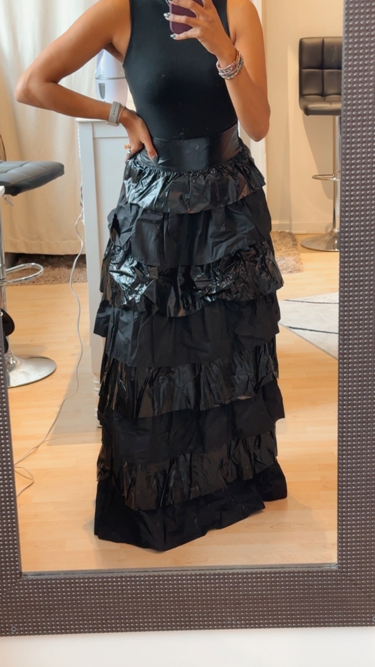 Leather with Layers Skirt