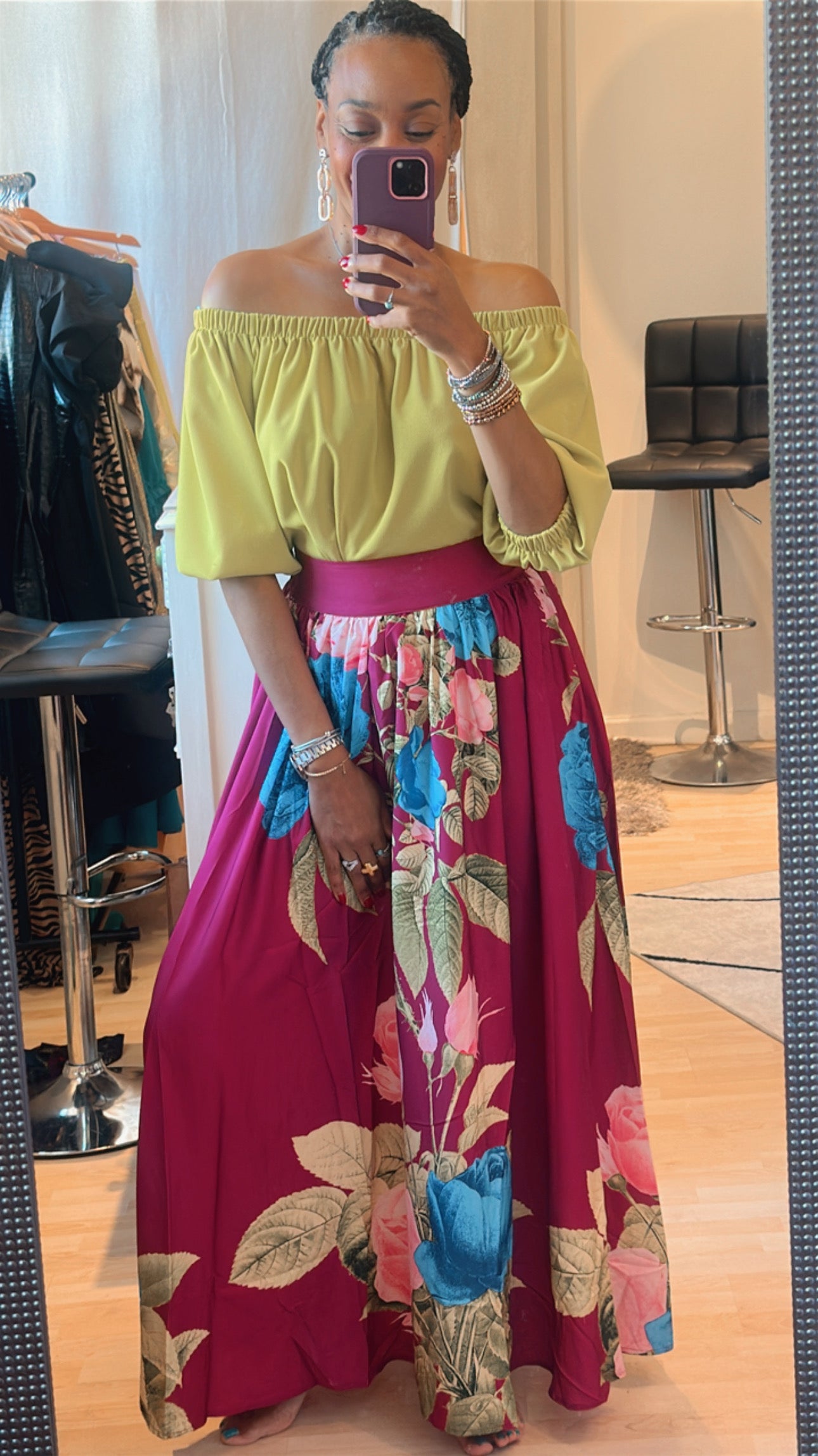 Fall Harvest Magenta Skirt