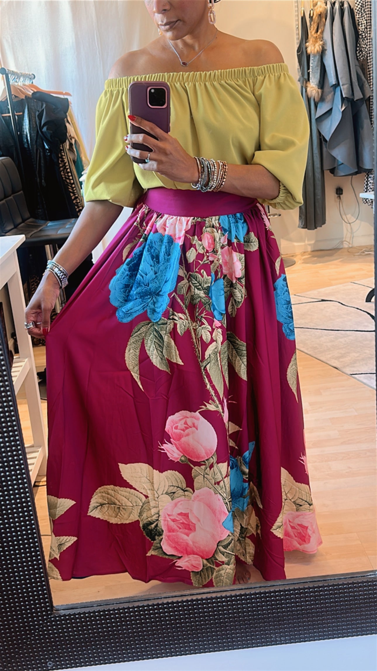 Fall Harvest Magenta Skirt